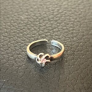 Silver and Purple gem Flower small Ring